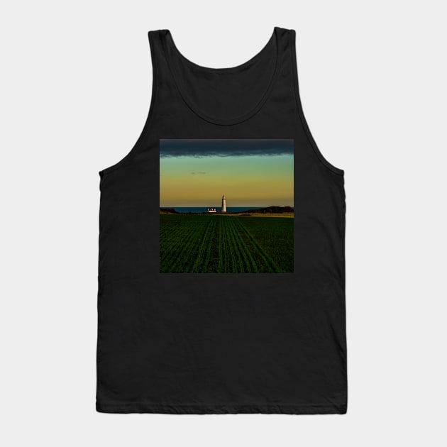 Sunset  At Saint Mary's Lighthouse Tank Top by axp7884